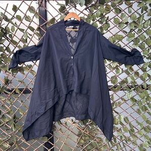 Luna Luz High-low hem Button-Up tunic blouse